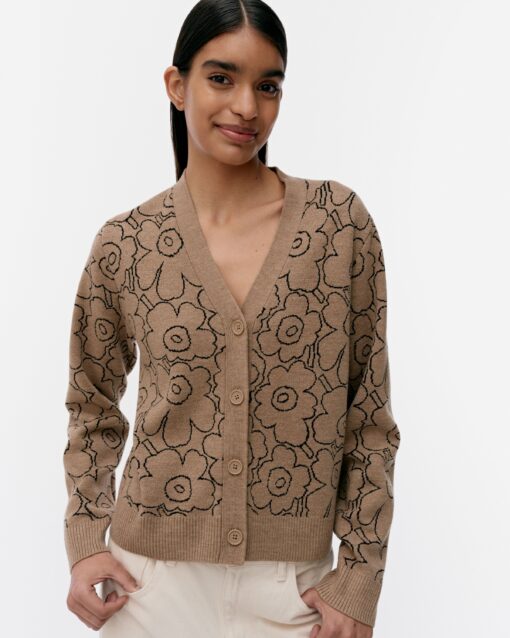 Marimekko Eilinen Piirto Unikko Cardigan Beige/Black