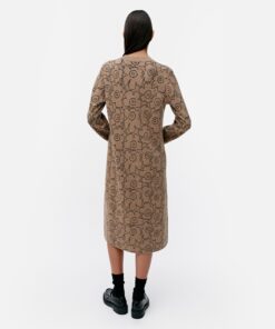 Marimekko Ennallaan Piirto Unikko Knit Dress Beige/Black
