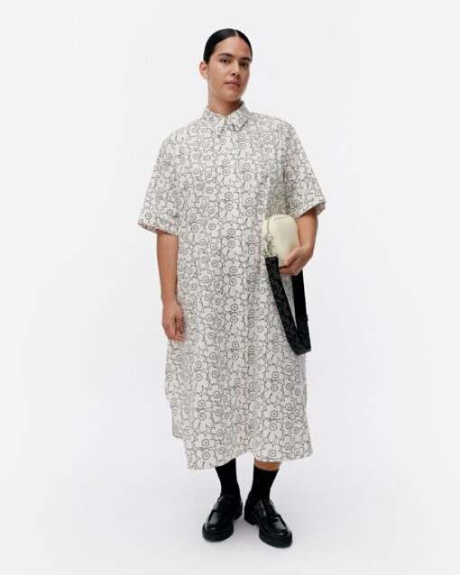 Marimekko Popliini Piirto Unikko Black/White