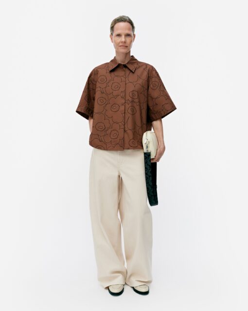 Marimekko Standardi Piirto Unikko Blouse Dark Brown