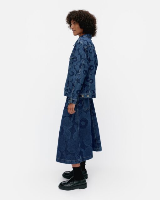 Marimekko Maridenim Murros Unikko Denim Jacket Blue