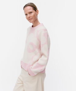 Marimekko Virtaus Unikko Pullover Light Pink,Off White