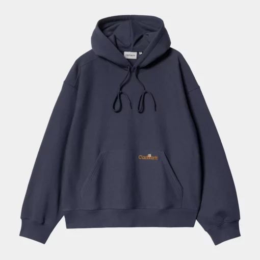 Carhartt WIP Hooded Label Script Sweat Blue