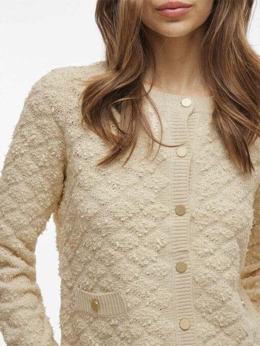Vila Ineyah Button Knit Cardigan Birch