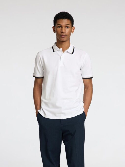 Selected Homme Slim-Atlas Sport SS Polo Bright White
