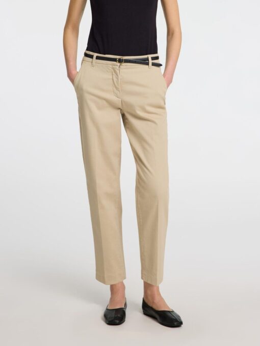Selected Femme Vera-Rita Cropped Pants Island Fossil