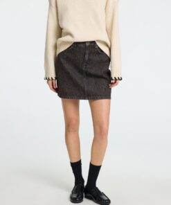 Selected Femme Harper Denim Skirt Black