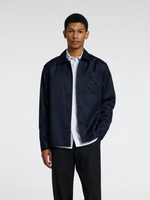 Selected Homme Scott Twill Formal Overshirt Sky Captain