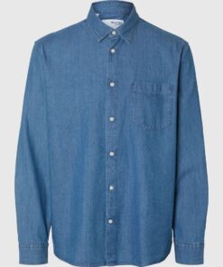 Selected Homme Reg Carlo Denim Shirt Medium Blue Denim