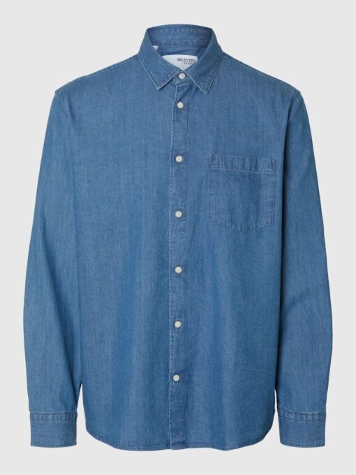 Selected Homme Reg Carlo Denim Shirt Medium Blue Denim