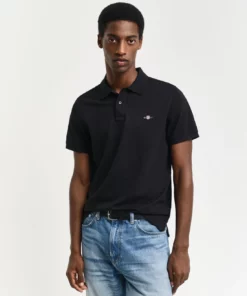Gant Regular Fit Shield Pique Shirt Black