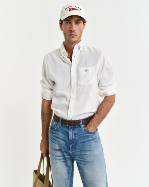 Gant Cotton Linen Shirt White