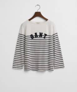 Gant Woman Breton Boat Neck T-shirt Evening Blue