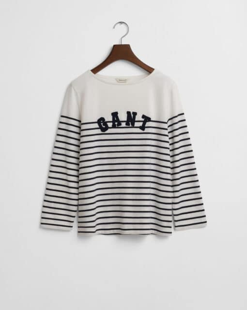 Gant Woman Breton Boat Neck T-shirt Evening Blue