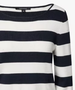 Comma, Striped Knitted Pullover White