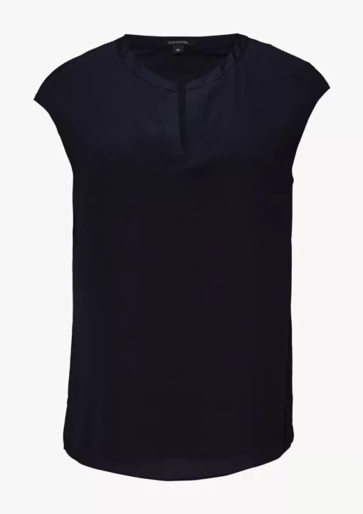 Comma, Satin T-Shirt Navy