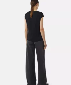 Comma, Satin T-Shirt Black