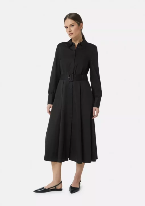 Comma, Cotton Shirt Dress Black