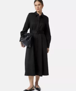 Comma, Cotton Shirt Dress Black