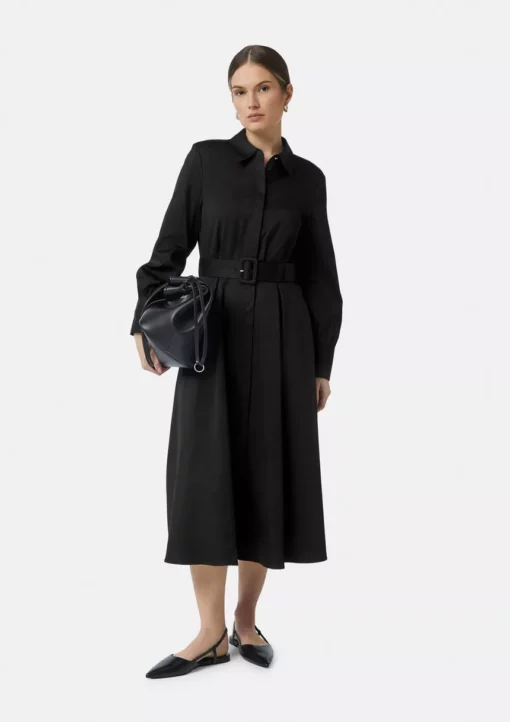 Comma, Cotton Shirt Dress Black
