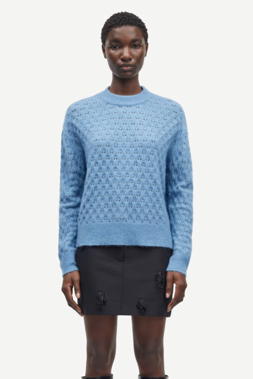 Samsøe Samsøe Saanour Pointelle Sweater Blue Heaven