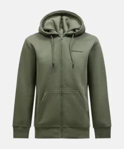 Peak Performance Original Small Logo Zip Hood Men Pine Needle
