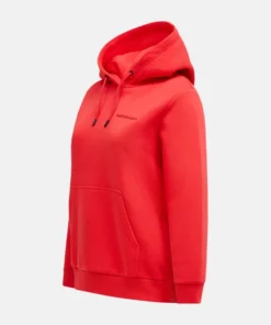 Peak Performance Small Logo Hood Women Brilliant Red