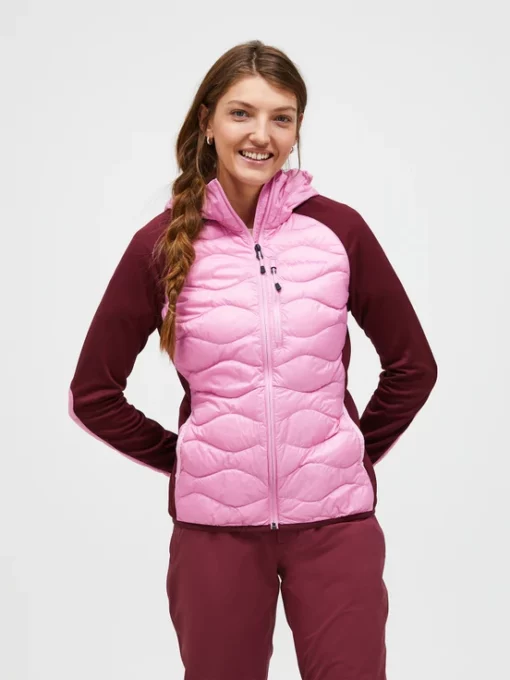 Peak Performance Helium Hybrid Down Hood Jacket Women Morning Dew/Obscure