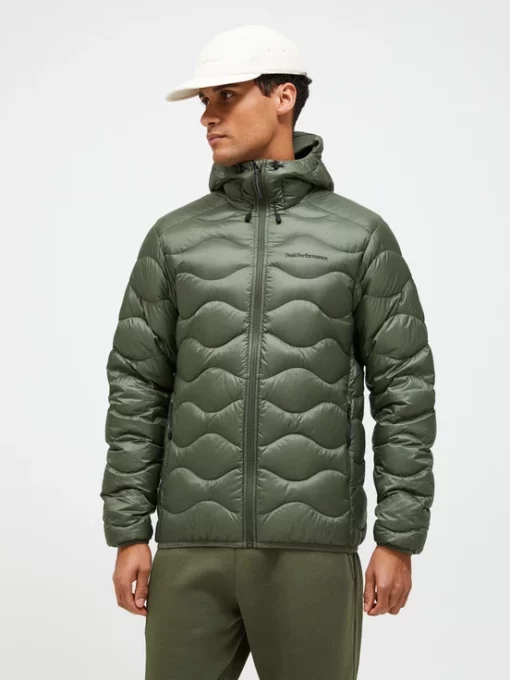 Peak Performance Helium Down Hood Jacket Men Pine Needle