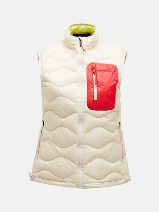 Peak Performance Helium Utility Down Vest Women Sand Fog/Sunny Adventure