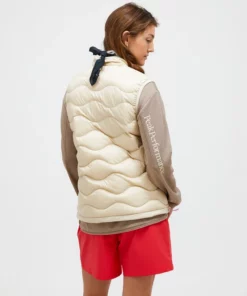 Peak Performance Helium Utility Down Vest Women Sand Fog/Sunny Adventure