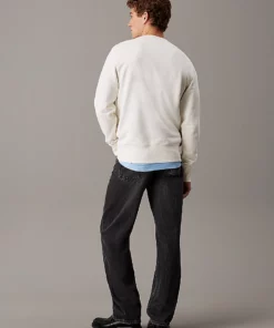 Calvin Klein Cotton Terry Badge Sweatshirt Tofu