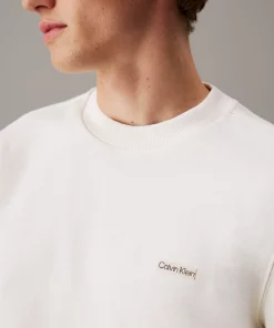 Calvin Klein Cotton Terry Badge Sweatshirt Tofu
