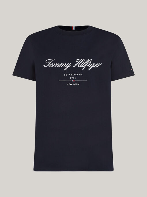 Tommy Hilfiger Script Logo Tee Desert Sky