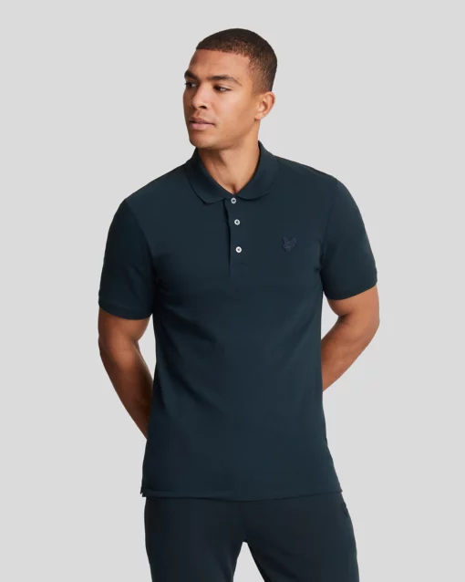 Lyle & Scott Tonal Eagle Polo Shirt Dark Navy