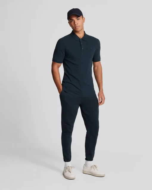Lyle & Scott Tonal Eagle Polo Shirt Dark Navy