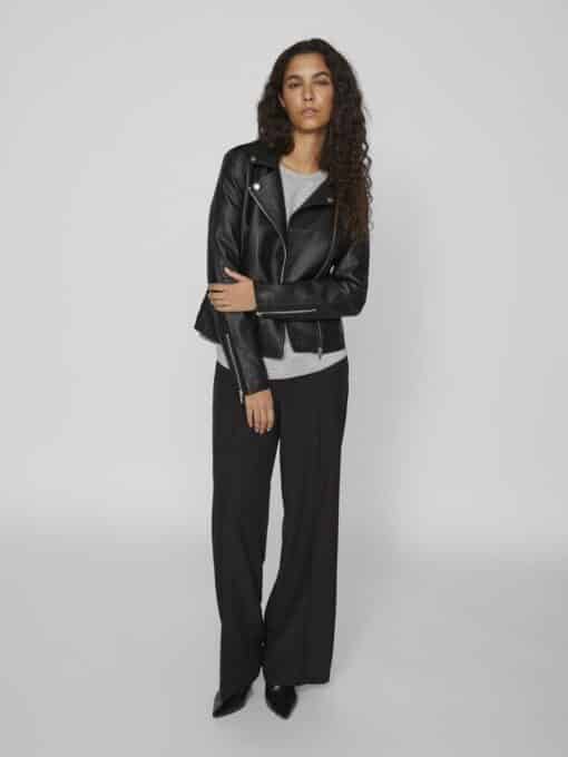 Vila Cara Coated Jacket Black
