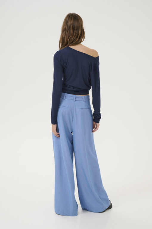 My Essential Wardrobe VistaMW Waterfall Blouse Dark Sapphire Blue