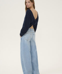 My Essential Wardrobe HumixMW Knot Knit Pullover Dark Sapphire Blue Melange