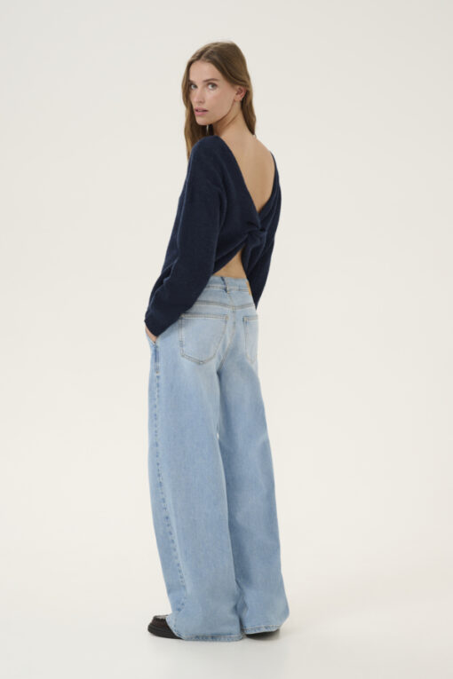My Essential Wardrobe HumixMW Knot Knit Pullover Dark Sapphire Blue Melange