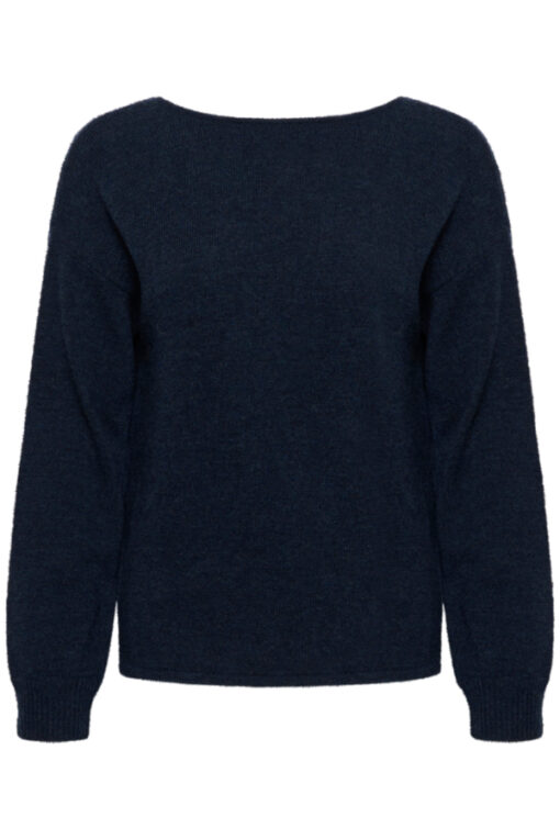 My Essential Wardrobe HumixMW Knot Knit Pullover Dark Sapphire Blue Melange