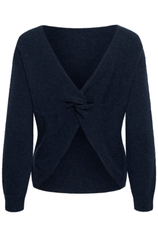 My Essential Wardrobe HumixMW Knot Knit Pullover Dark Sapphire Blue Melange
