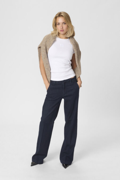 My Essential Wardrobe Lara 115 Pant Dark Blue Un-Wash