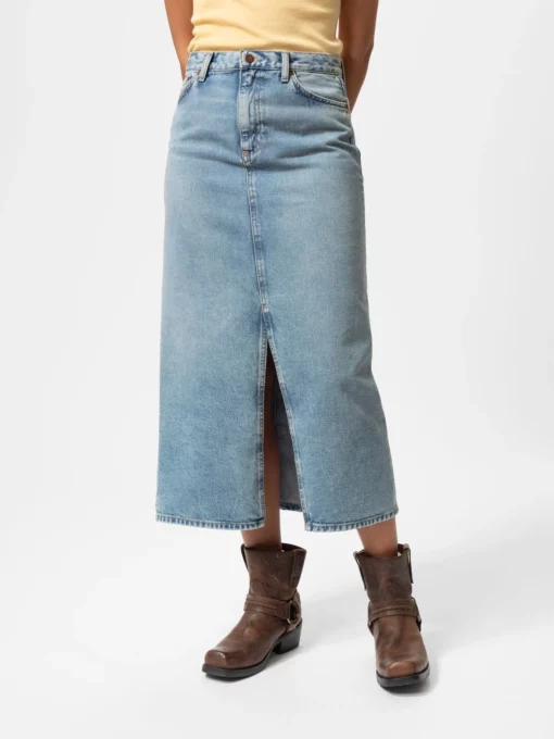 Nudie Jeans Women Anna Denim Skirt Desert