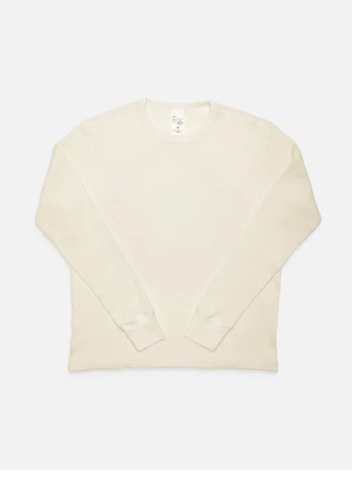 Nudie Jeans Long Sleeve Waffle T-Shirt Ecru