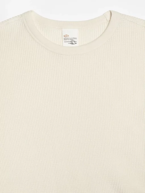 Nudie Jeans Long Sleeve Waffle T-Shirt Ecru