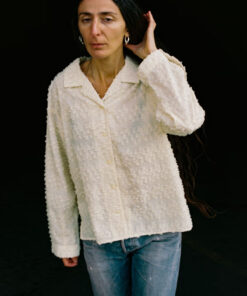 Nudie Jeans Women Juni Fringe Shirt Offwhite