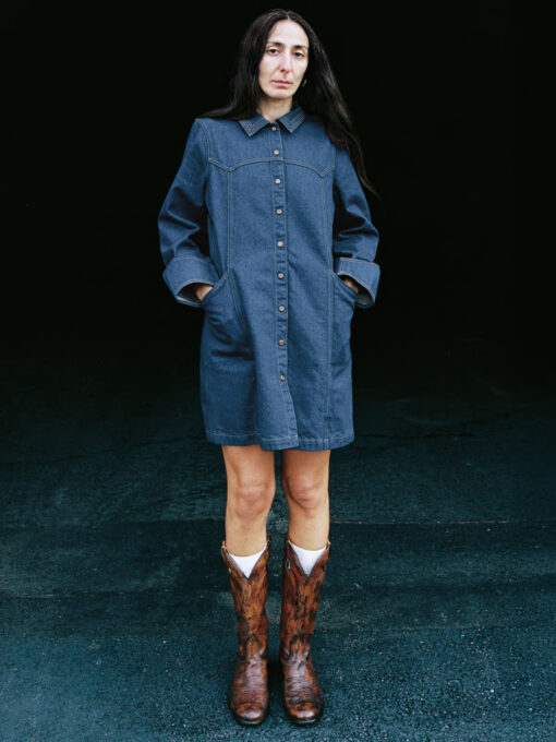 Nudie Jeans Women Maj Western Denim Dress Blue