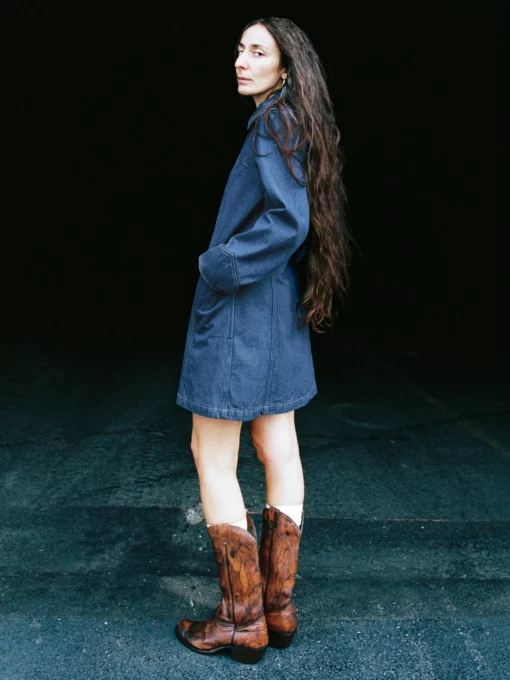 Nudie Jeans Women Maj Western Denim Dress Blue
