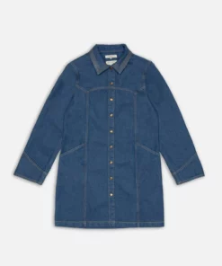 Nudie Jeans Women Maj Western Denim Dress Blue